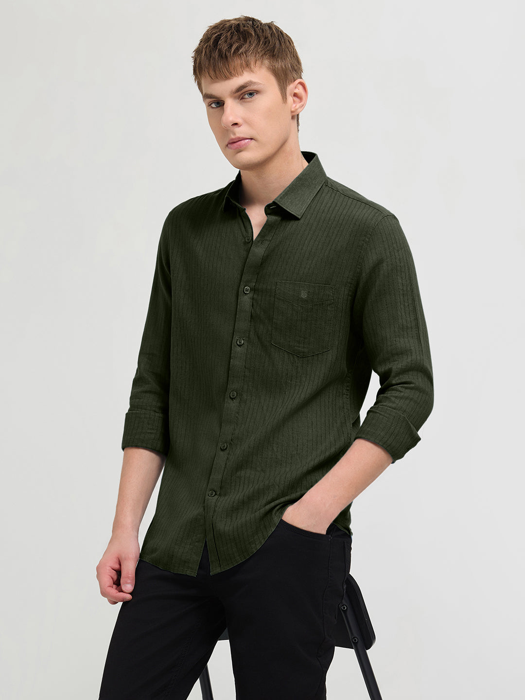 solid green shirt