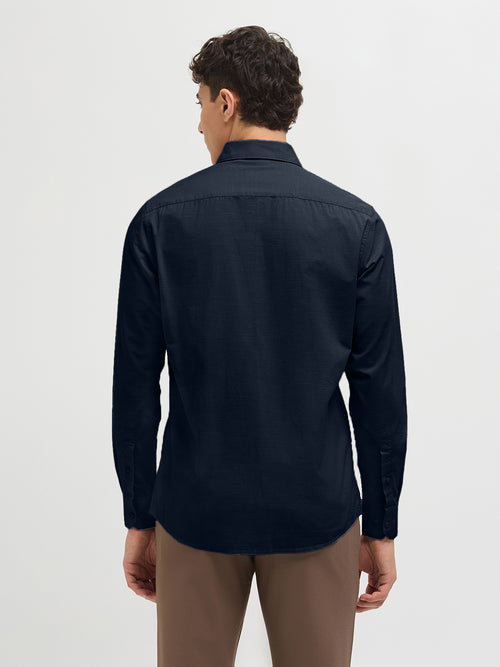 Oxford Blue Solid Casual Shirt