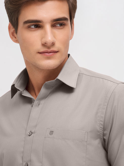 Light Grey Solid Formal Shirt