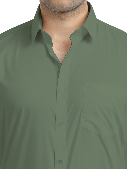 Pastel Green Solid Formal Shirt