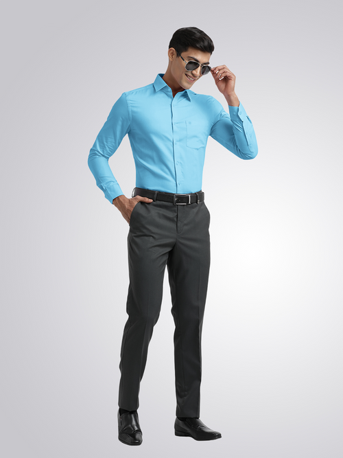 Sky Blue Micro Dobby Solid Shirt