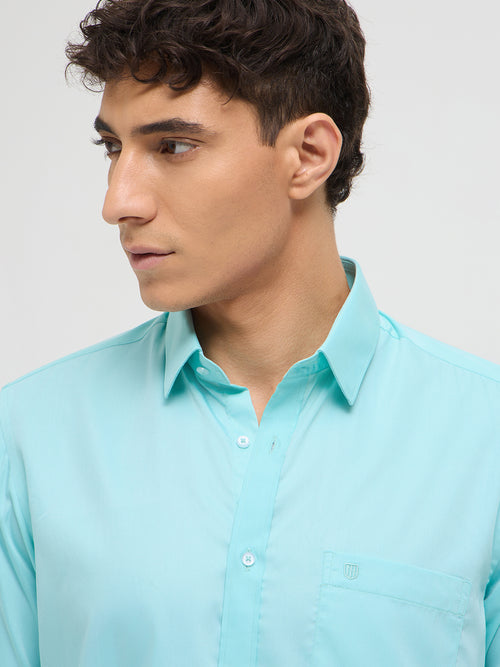 Mint Green Solid Formal Shirt