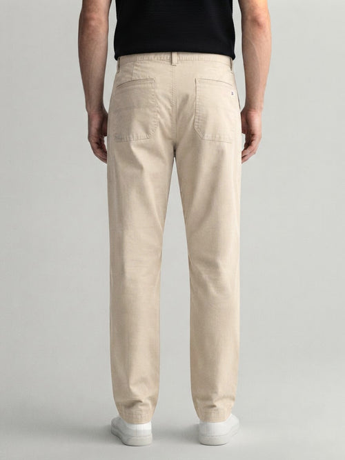 Beige Sand Solid Casual Trousers