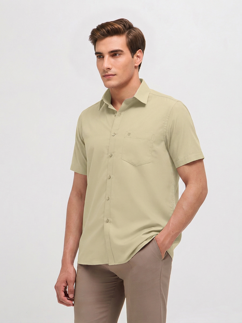 Dusty Olive Solid Formal Shirt