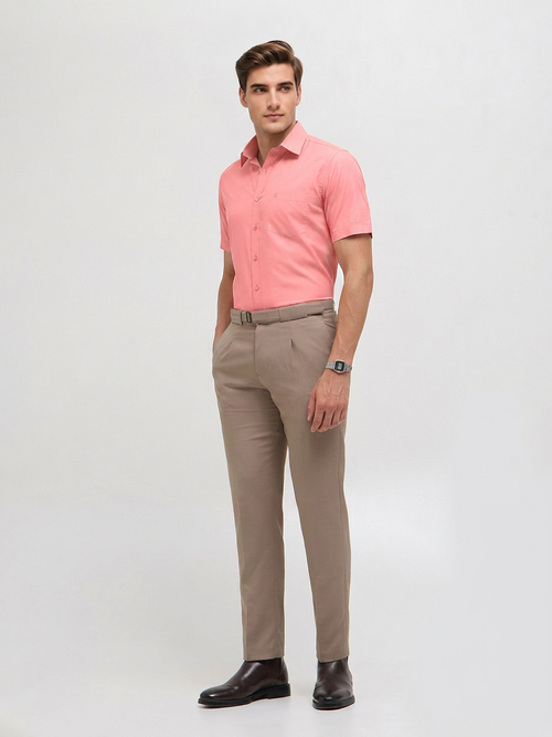 Deep Peach Solid Formal Shirt