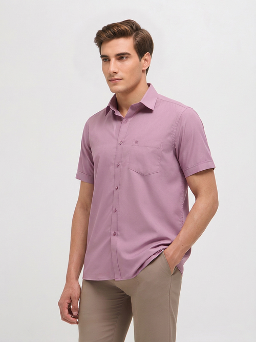 Mavue Pink Solid Formal Shirt
