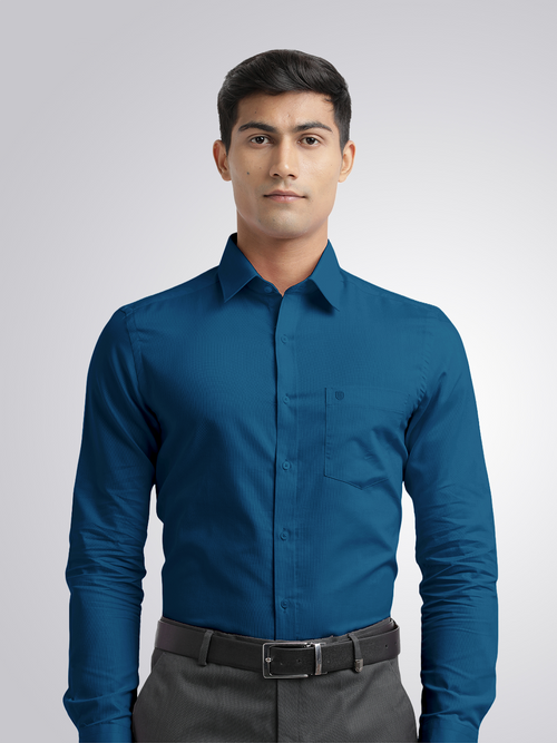 Royal Blue Micro Dobby Solid Shirt