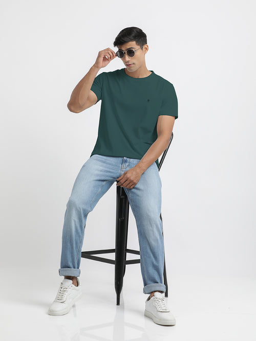 Peacock Green Crew Neck T Shirt