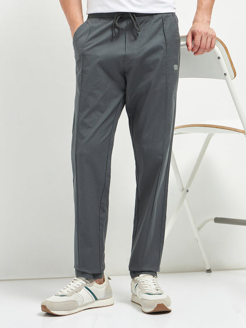 Dark Grey Stretchable Lycra Cotton Traveler Trouser