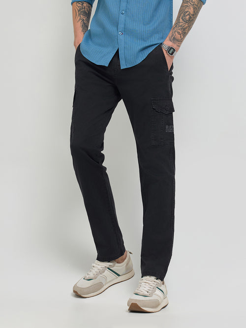 Coral Black Cargo Casual Trousers
