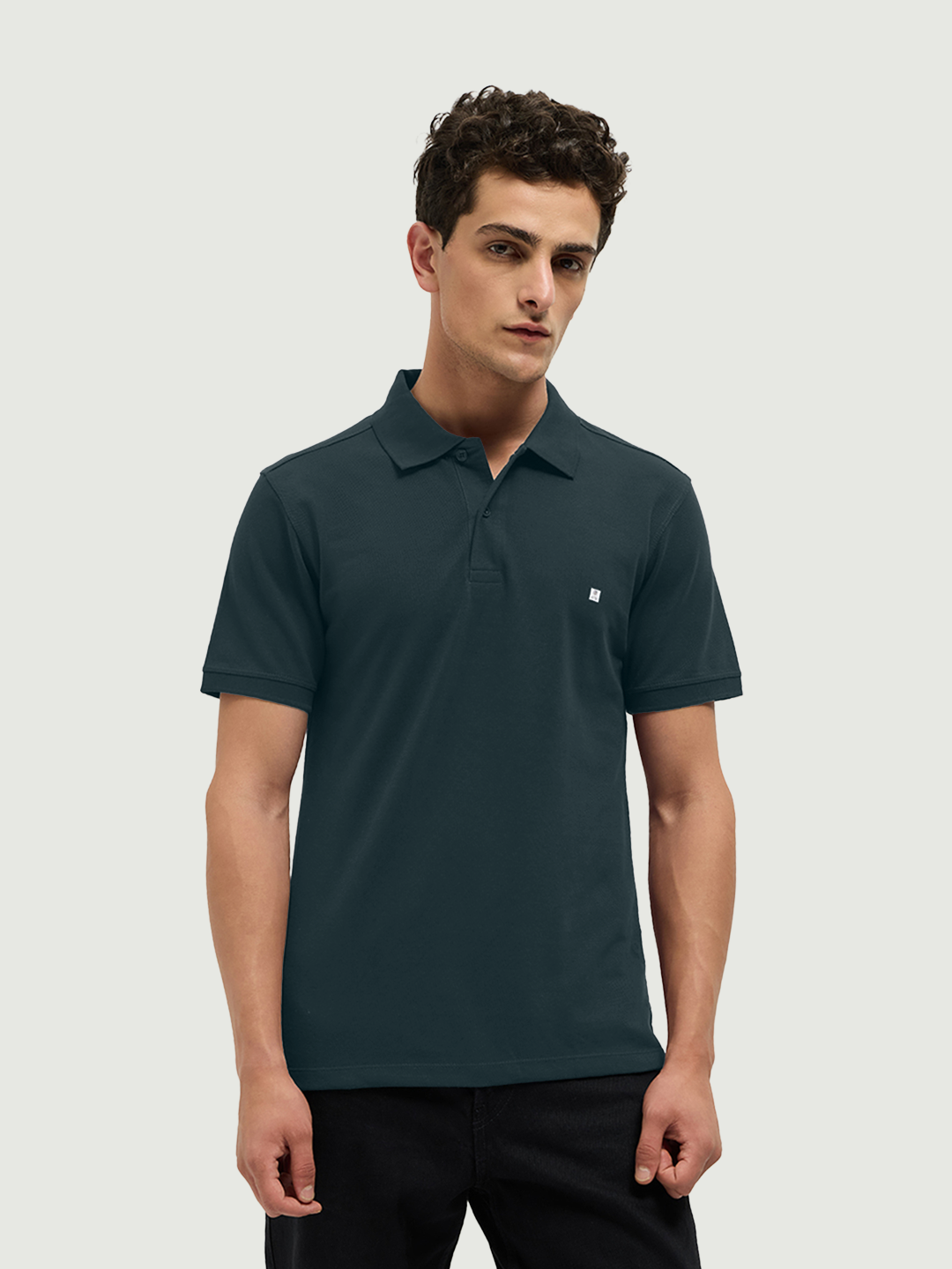 teal blue polo t shirt