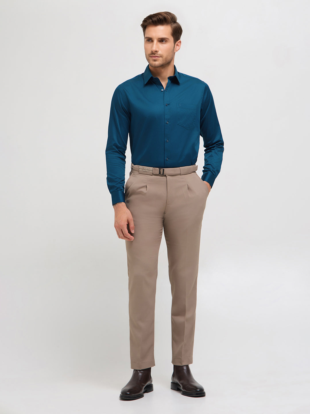 teal formal shirt