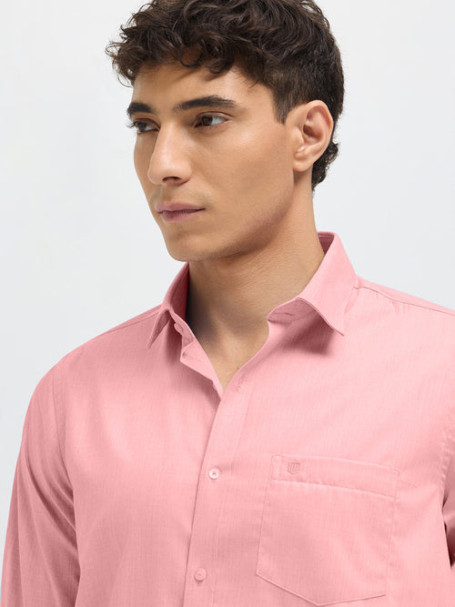 Pastel Peach Solid Formal Shirt