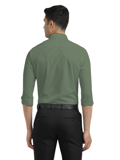 Pastel Green Solid Formal Shirt