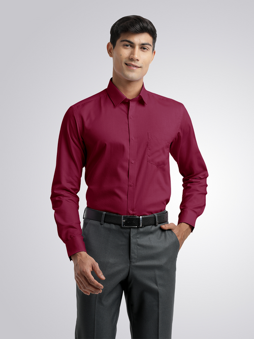 Rasberry Pink Micro Dobby Solid Shirt