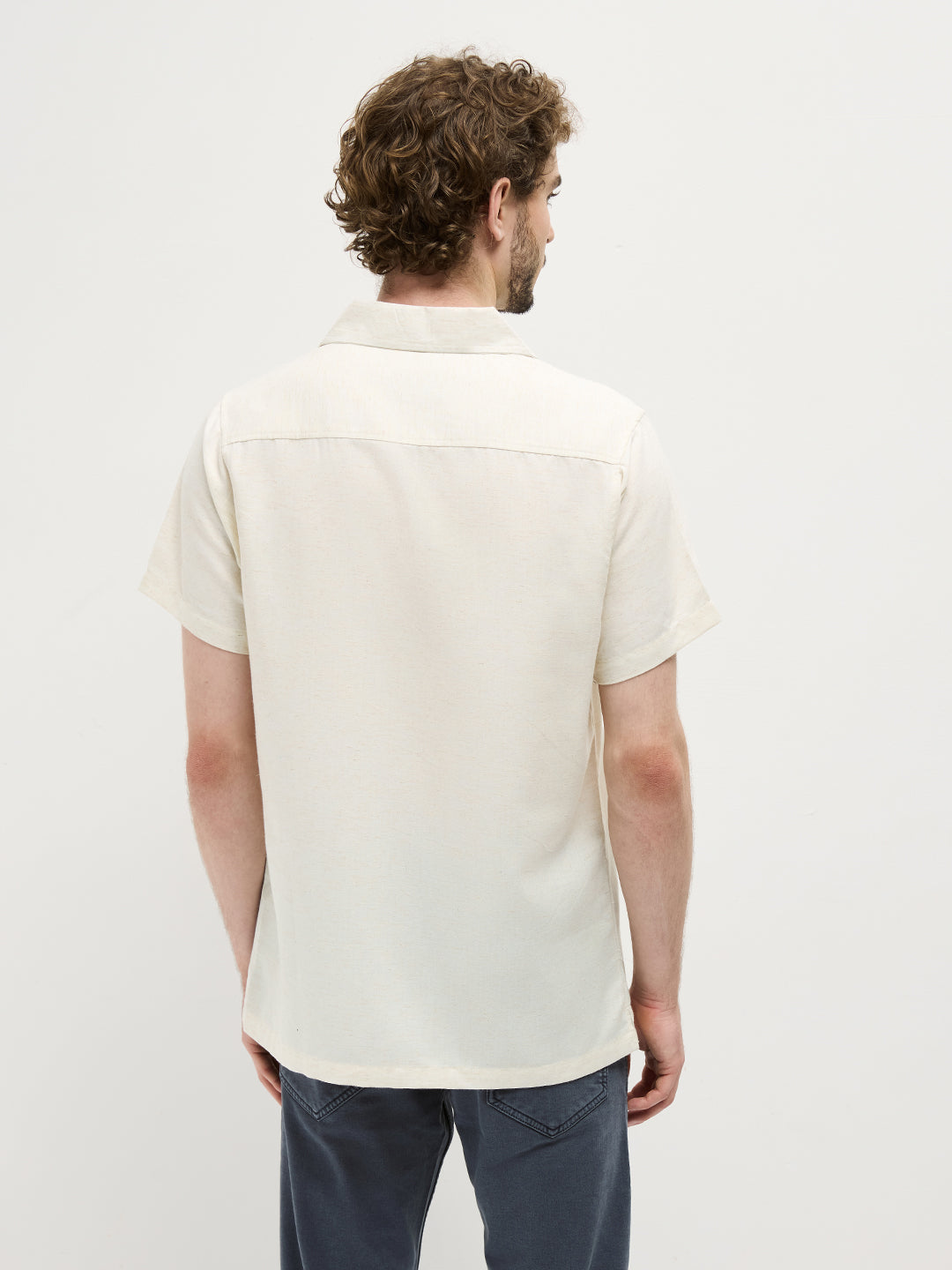 Beige Cubin Printed Casual Shirt