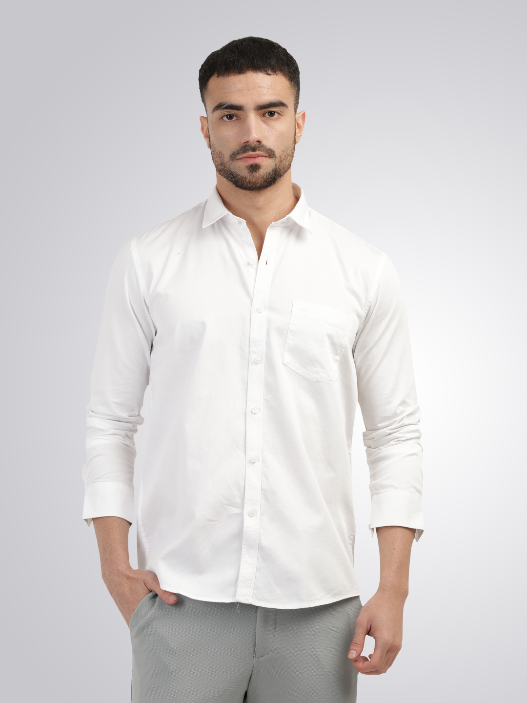 white linen shirt