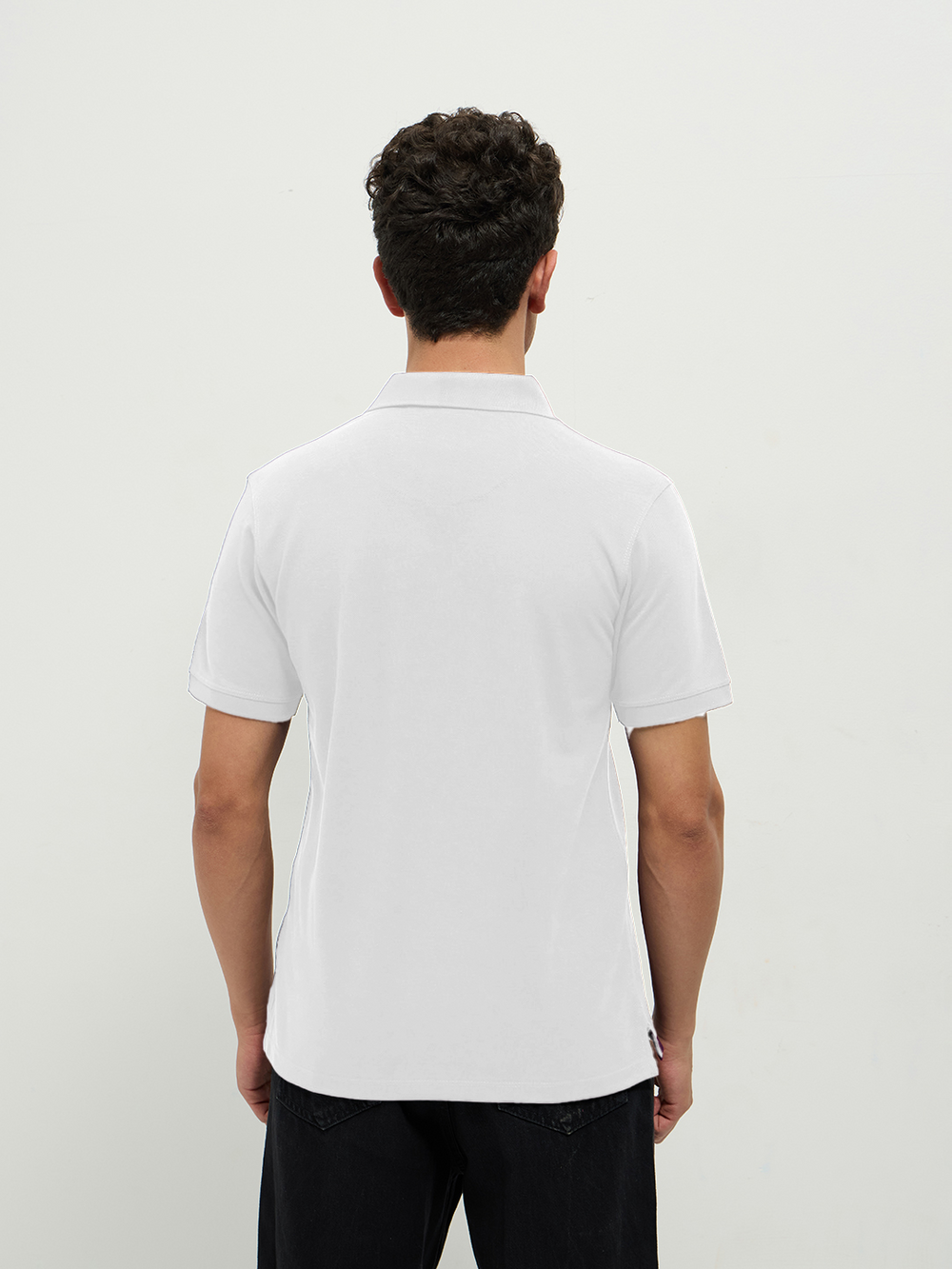 white polo shirt with collar
