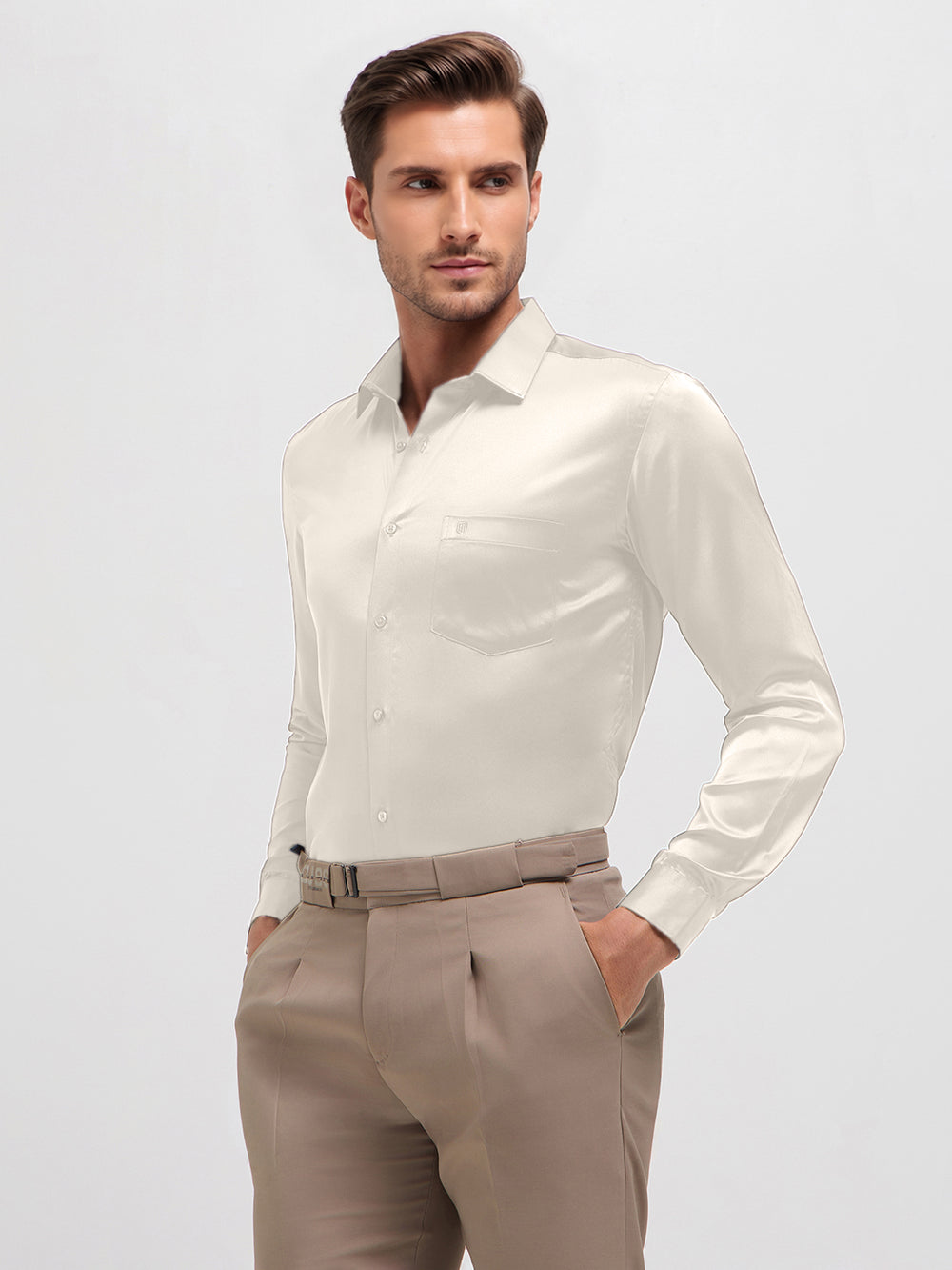 white solid shirt