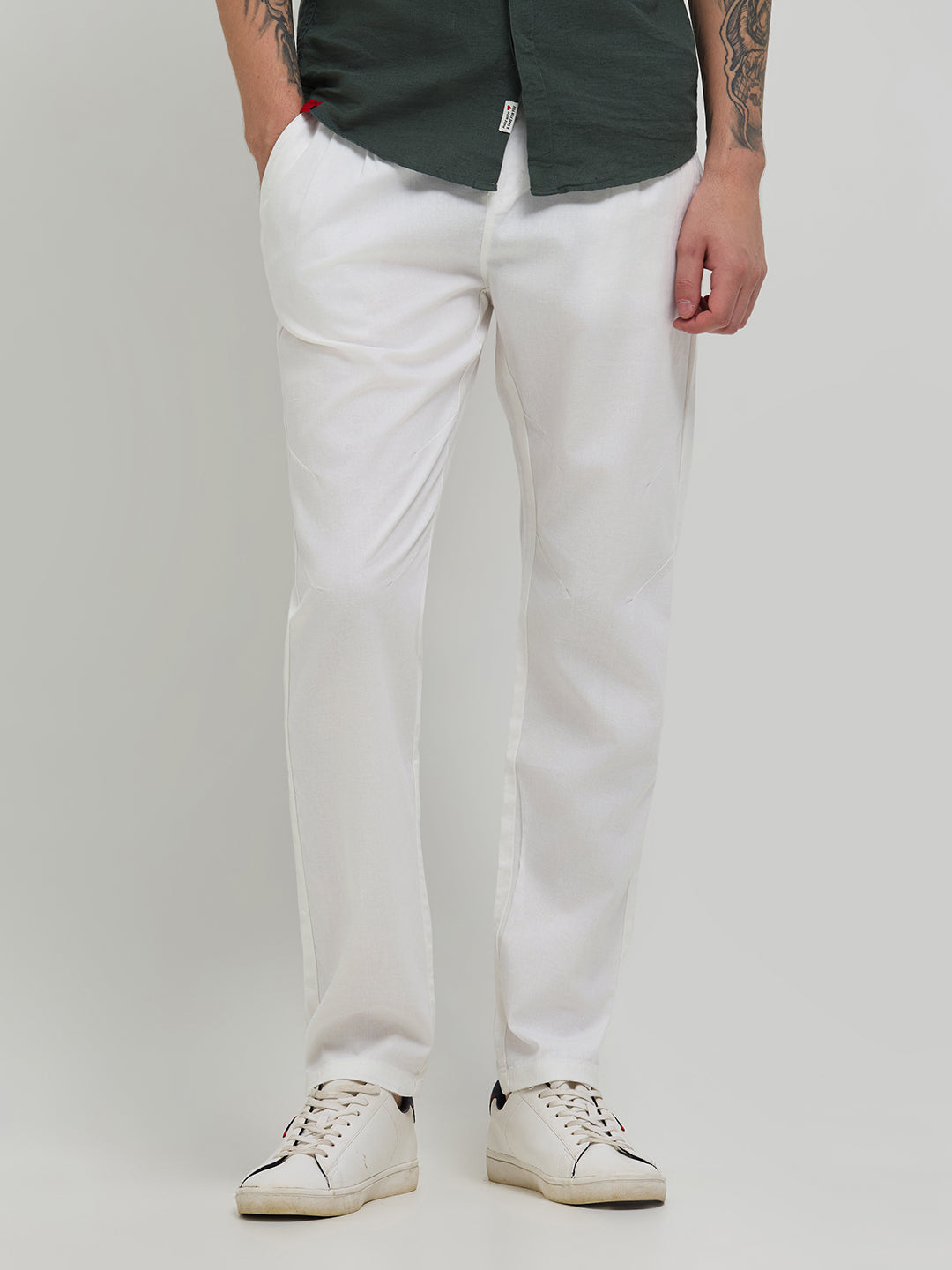 white trousers men