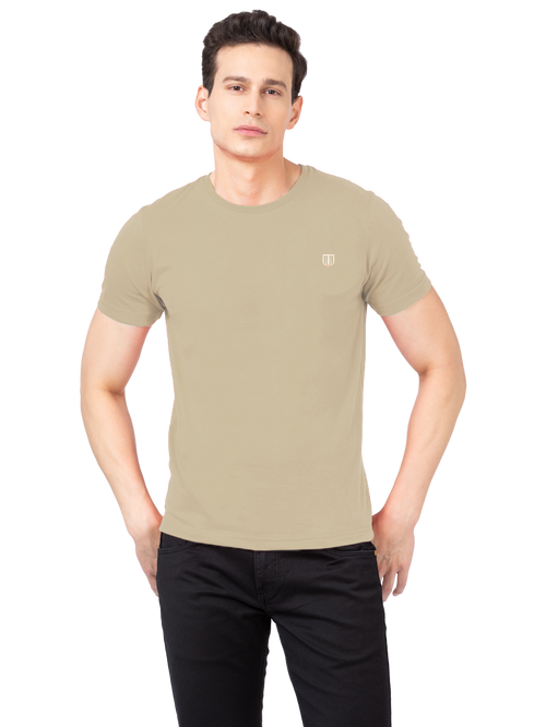 MOTTO CREW NECK T-SHIRT BEIGE