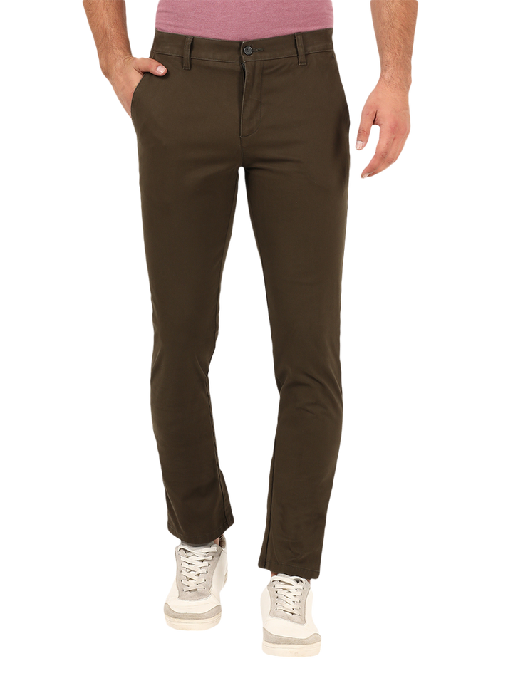 Grey Solid Casual Trousers