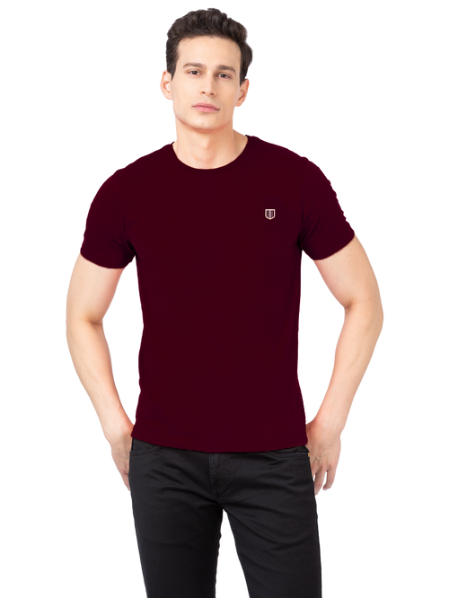 MOTTO T-SHIRT CREW NECK WINE RED
